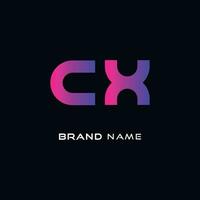 cx lettera logo design moderno e creativo vettore