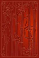 bambù foresta sfondo. rosso boschetti nel Cinese o giapponese stile telaio. naturale verticale striscione. vettore eps illustrazione