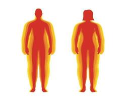 bmi classificazione misurazione Infografica impostato concetto. uomo e donna corpo massa indice livello. combinazione persone figure diverso pesi a partire dal sottopeso per sovrappeso. vettore eps illustrazione