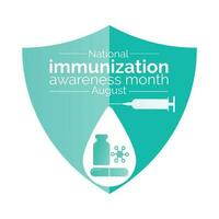 nazionale immunizzazione consapevolezza mese. sfondo, striscione, carta, manifesto, modello. Salute consapevolezza vettore design.