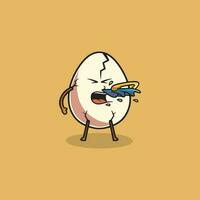 carino uovo starnuti cartone animato icona illustrazione vettore