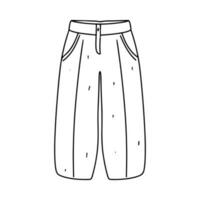 i pantaloni nel mano disegnato scarabocchio stile. vettore illustrazione isolato su bianca. colorazione pagina.