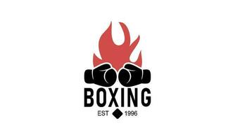 boxe logo design modello vettore