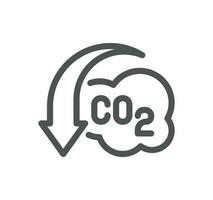 co2 relazionato icona schema e lineare vettore. vettore