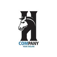 design logo lettera h cavallo vettore