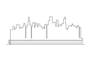 continuo uno linea disegno moderno edificio viene visualizzato per vivente camera. interno concetto. singolo linea disegnare design vettore grafico illustrazione.