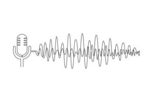 singolo uno linea disegno discorso riconoscimento dispositivo concetto. voce fuoricampo. continuo linea disegnare design grafico vettore illustrazione.