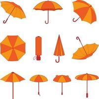 impostato di ombrelli vettore, collezione di 11 vettore ombrelli