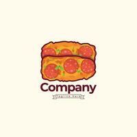 disegno aglio pane Pizza illustrazioni logo modello disegno, verdura per bar il pranzo, icona design modello elementi con schizzo e Pizza pane vettore colore emblema.