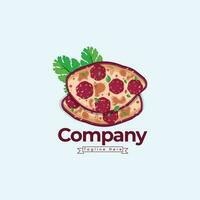 premio aglio pane Pizza illustrazioni e logo modello disegno, verdura per bar il pranzo, arte isolato disegno frutta vino brunch elementi vettore logo collezioni design.