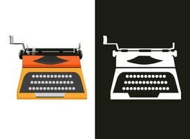 macchina da scrivere mano disegno vettore illustrazione impostare, macchina da scrivere icona con pulsanti alfabeto design. alta qualità premio colorato Vintage ▾ retrò vecchio macchina da scrivere. bianca sfondo.