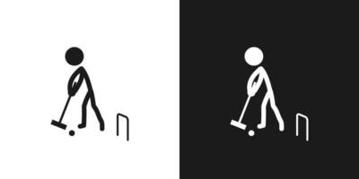 croquet icona pittogramma vettore design. bastone figura uomo croquet giocatore vettore icona cartello simbolo pittogramma