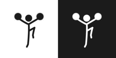 cheerleading icona pittogramma vettore design. bastone figura uomo cheerleader vettore icona cartello simbolo pittogramma