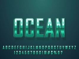 verde cromo metallico splendente nel il in profondità oceano testo effetto vettore