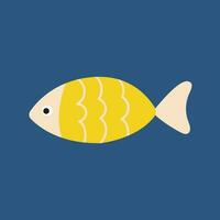 vettore giallo pesce piatto stile illustrazione. carino poco corallo scogliera pesce clipart