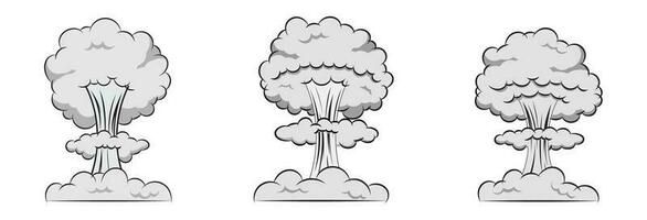 fungo Fumo nucleare bomba effetto scarabocchio nube scarabocchio vettore