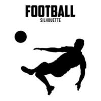 calcio giocatore silhouette vettore azione illustrazione, calcio silhoutte 09