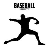 baseball silhouette vettore azione illustrazione baseball giocatore silhoutte 01