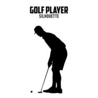 golf giocatore silhouette vettore azione illustrazione, golf silhoutte 04