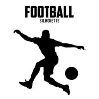 calcio giocatore silhouette vettore azione illustrazione, calcio silhoutte 08