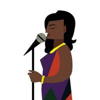 cantante donne giocatore vettore azione illustrazione, jazz musica vettore, cantante donne vettore