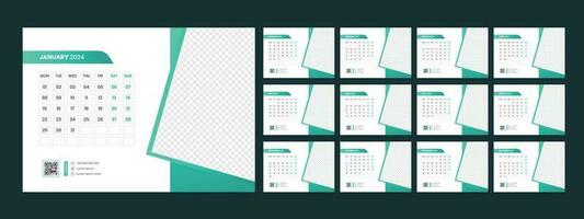 calendario 2024 progettista aziendale modello design impostare. settimana inizia su lunedì. modello per annuale calendario 2024 vettore