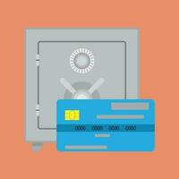 credito carta depositare sicuro. vettore banca sicuro, proteggere i soldi o carta illustrazione