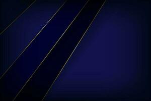 premio buio blu geometrico sfondo con oro Linee. geometrico buio blu modello sfondo. vettore illustrazione. eps 10.