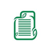 carta documento di verde foglia ecologia icona, logo design modello, adatto per il tuo azienda vettore