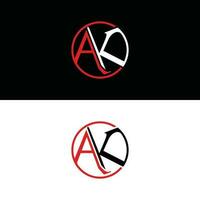 lettera ak nel cerchio logo disegno, logo vettore design. astratto, disegni concetto, loghi, logotipo elemento per modello.