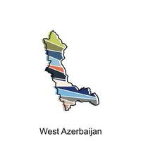 carta geografica di ovest azerbaijan amministrativo, nazione di mi sono imbattuto dipartimenti con icone, illustrazione design modello vettore