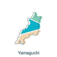 vettore carta geografica di yamaguchi moderno schema disegno, frontiere di Giappone per il tuo infografica. vettore illustrazione. design modello