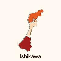 ishikawa alto dettagliato illustrazione carta geografica, Giappone carta geografica, mondo carta geografica nazione vettore illustrazione modello