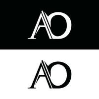 lettera ao vettore logo design modello, monogramma logo nel bianca colore e nero sfondo.