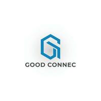 astratto iniziale lettera gc o cg logo nel blu colore isolato nel bianca sfondo. blu esagono lettera gc logo per attività commerciale telecomunicazione logo design ispirazione. vettore