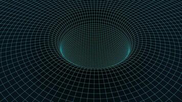 un astratto tunnel con un' blu maglia struttura. 3d griglia di tunnel e corridoi. vettore wormhole.