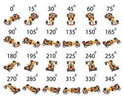 un' impostato di 24 da corsa macchine a partire dal diverso angoli. vettore