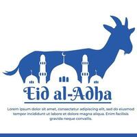 contento eid al adha, contento eid al adha modello per I musulmani con capra silhouette e islamico design vettore