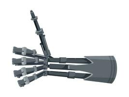 robot mano con pollice dito su, cyborg ok cartello vettore