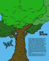 albero illustrazione per manifesto, striscione, disegno, eccetera vettore