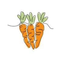 carota logo, vettore giardino azienda agricola carota la verdura, linea disegno, modello illustrazione