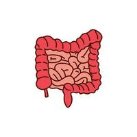 bambini disegno cartone animato vettore illustrazione intestino icona isolato su bianca sfondo