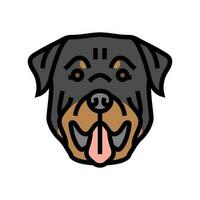 rottweiler cane cucciolo animale domestico colore icona vettore illustrazione