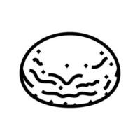 brioche ciambella cibo pasto linea icona vettore illustrazione