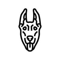 doberman pinscher cane cucciolo animale domestico linea icona vettore illustrazione