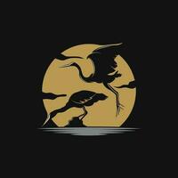 airone uccello logo, vettore uccello volante cicogna airone, animale silhouette disegno, ilustrasi templet
