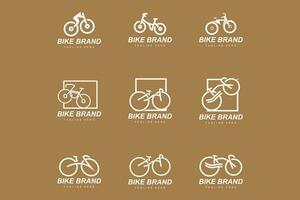 bicicletta logo. bicicletta sport ramo vettore, semplice minimalista mezzi di trasporto disegno, modello, silhouette vettore