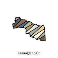 carta geografica di karaoglanoglu con di nome regioni e viaggio icone, nazione carta geografica per Infografica design modello vettore
