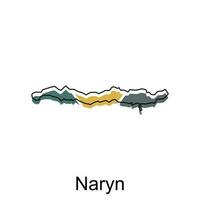 carta geografica di naryn illustrazione, vettore carta geografica di Kyrgyzstan nel centrale asia.mondo carta geografica internazionale vettore modello con schema grafico schizzo stile isolato su bianca sfondo