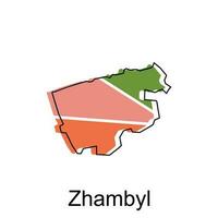 zhambyl città repubblica di Kazakistan carta geografica vettore illustrazione, vettore modello con schema grafico schizzo stile isolato su bianca sfondo